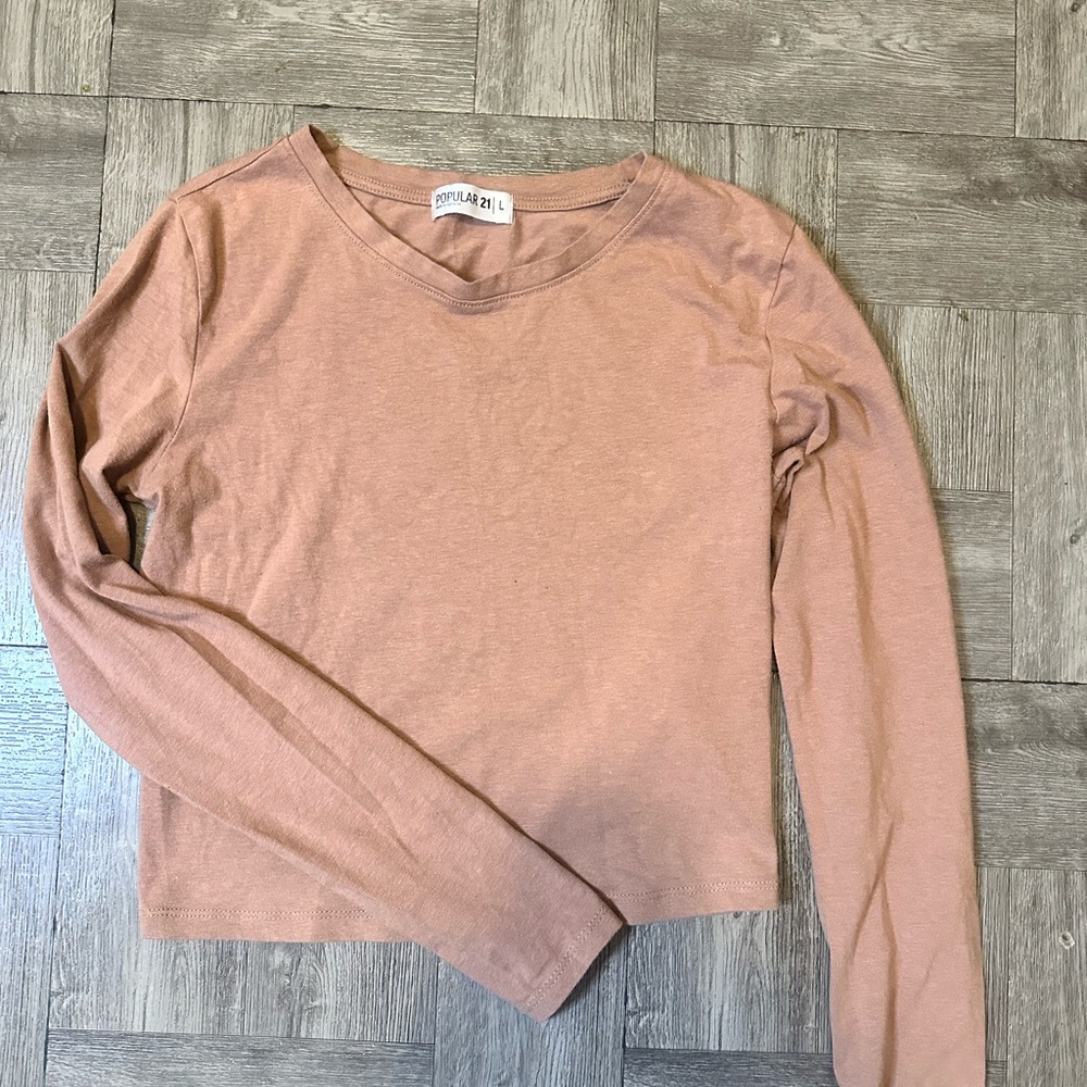 Knox Rose Long Sleeve Crewneck Top in Dusty Pink